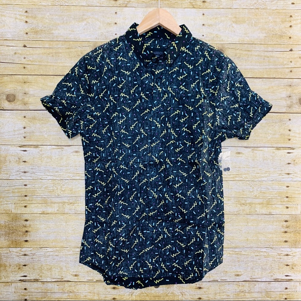 Carbon Men’s Short Sleeve Buttondown Shirt Small - Picture 1 of 5